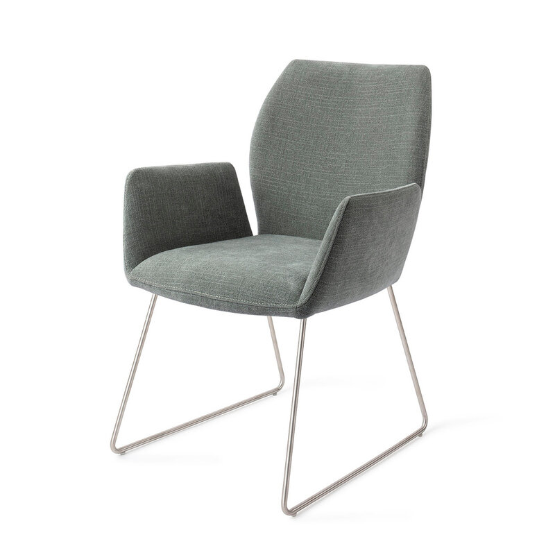 Jesper Home Misaki Breezy Blue Eetkamerstoel - Slide Steel