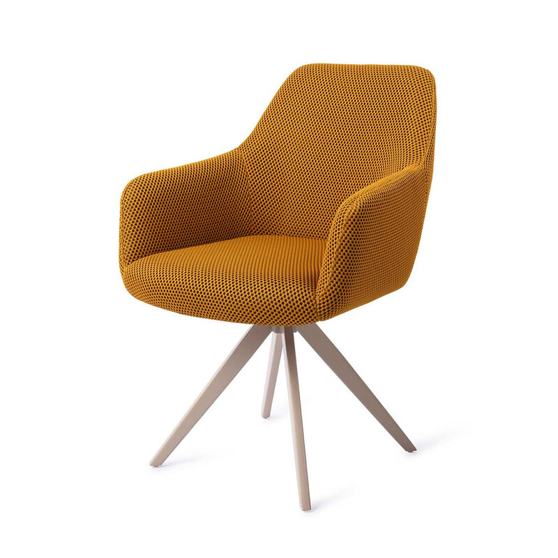 Jesper Home Hiroo Groovy Garam Eetkamerstoel - Turn Beige