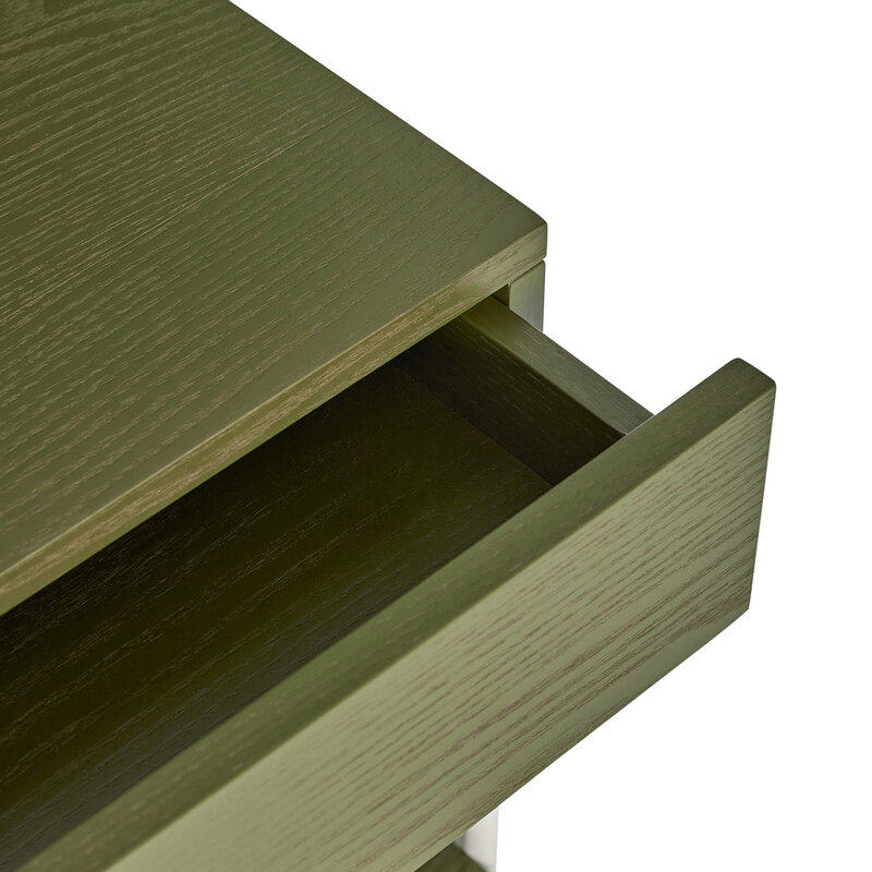 Hübsch-collectie Noir Bedside Table Green/Off white