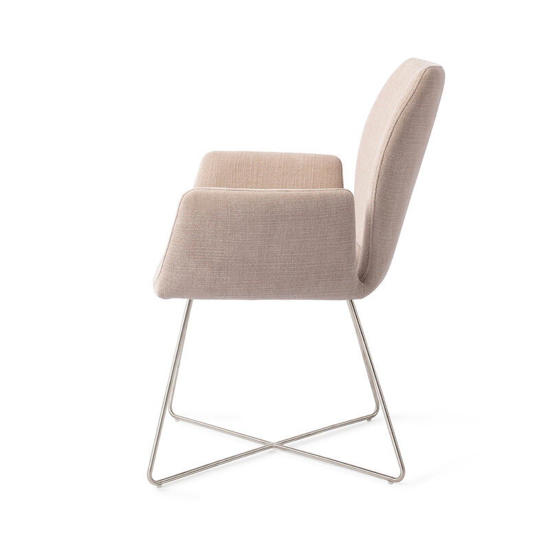 Jesper Home Misaki Sand Strand Eetkamerstoel - Cross Steel