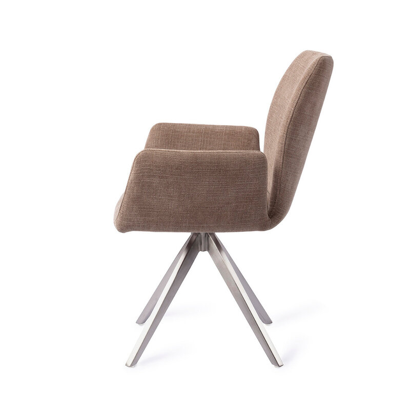 Jesper Home Misaki Mocha Mist Eetkamerstoel - Turn Steel