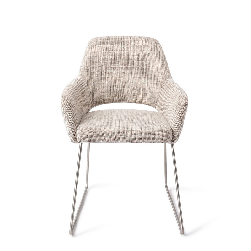 Jesper Home Yanai Caramel Grid Eetkamerstoel - Slide Steel