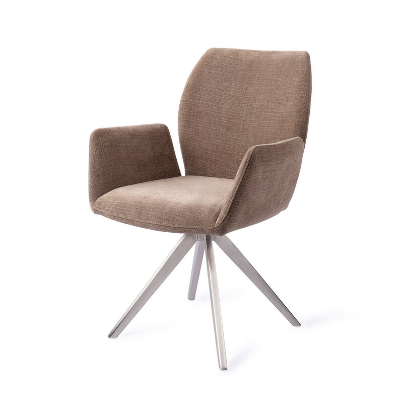 Jesper Home Misaki Mocha Mist Eetkamerstoel - Turn Steel