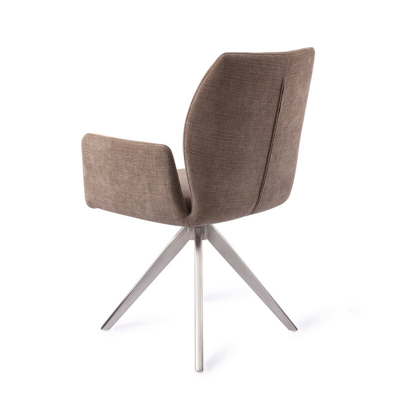 Jesper Home Misaki Mocha Mist Eetkamerstoel - Turn Steel