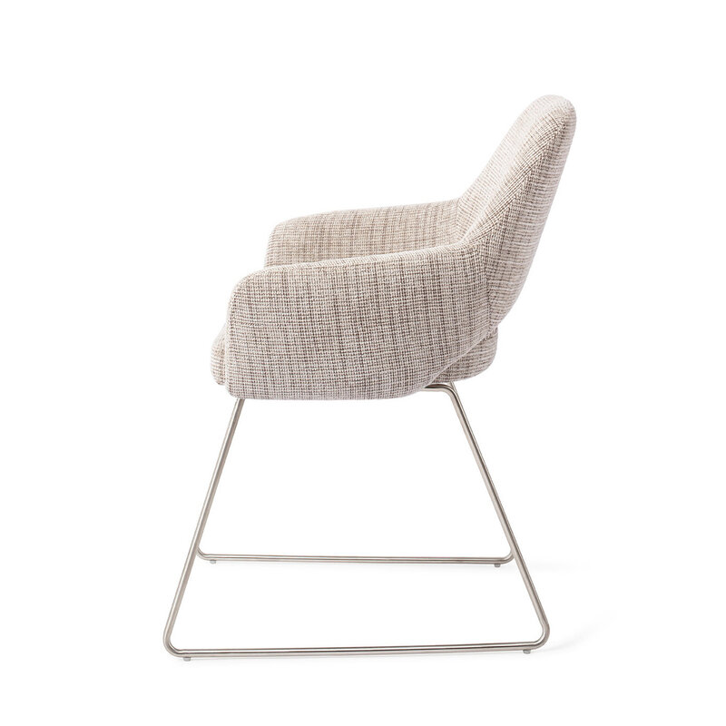 Jesper Home Yanai Caramel Grid Eetkamerstoel - Slide Steel