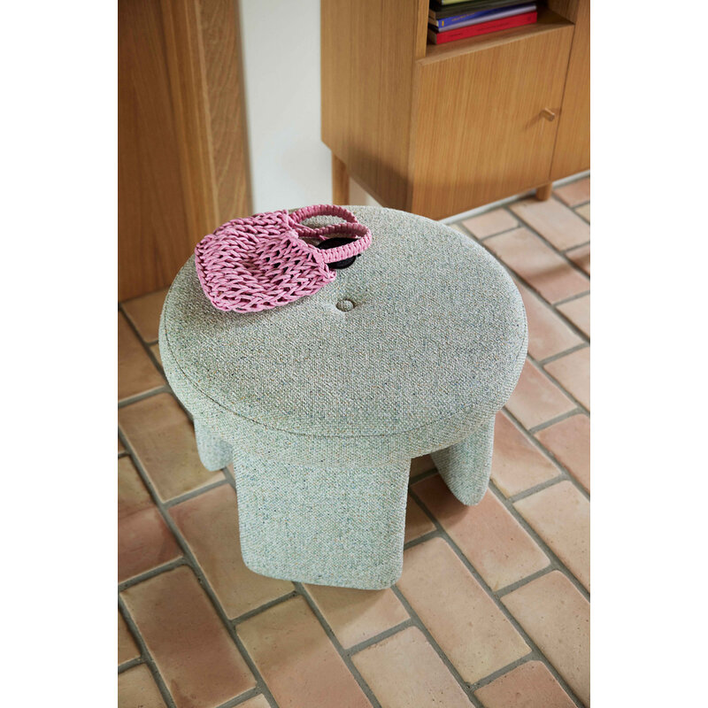 Hübsch-collectie Rocco Pouffe Light green