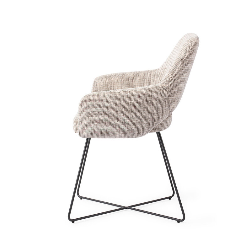 Jesper Home Yanai Caramel Grid Eetkamerstoel - Cross Black