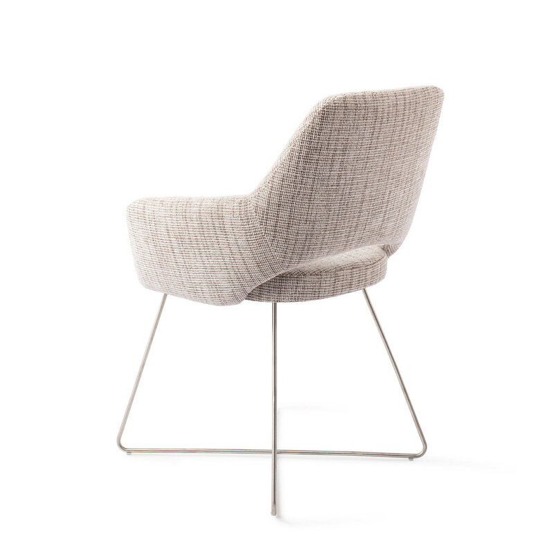 Jesper Home-collectie Yanai Caramel Grid Eetkamerstoel - Cross Steel