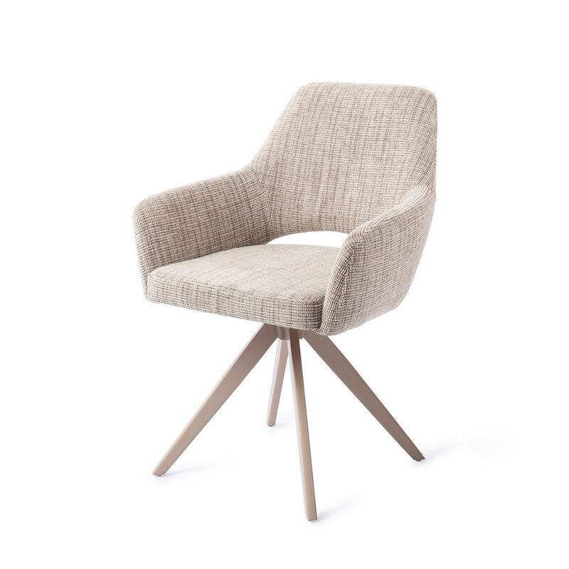 Jesper Home Yanai Caramel Grid Eetkamerstoel - Turn Beige