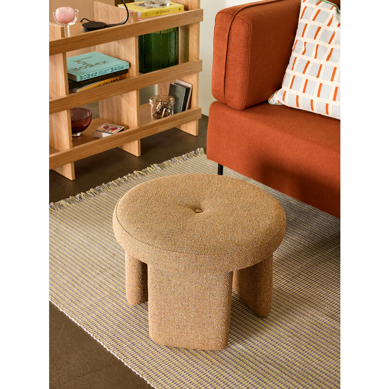 Hübsch-collectie Rocco Pouffe Ochre