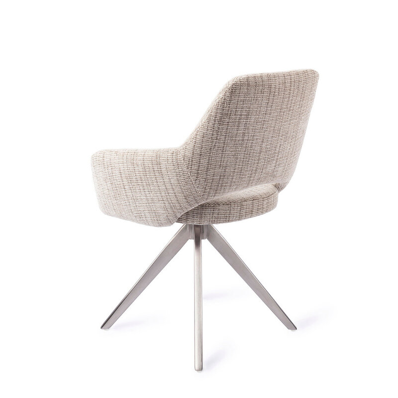 Jesper Home Yanai Caramel Grid Eetkamerstoel - Turn Steel