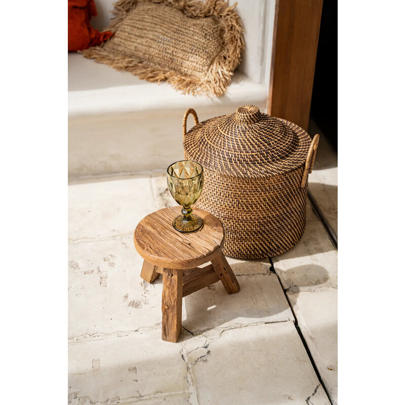 Bazar Bizar Colonial Handgrepen Mand - Naturel Bruin