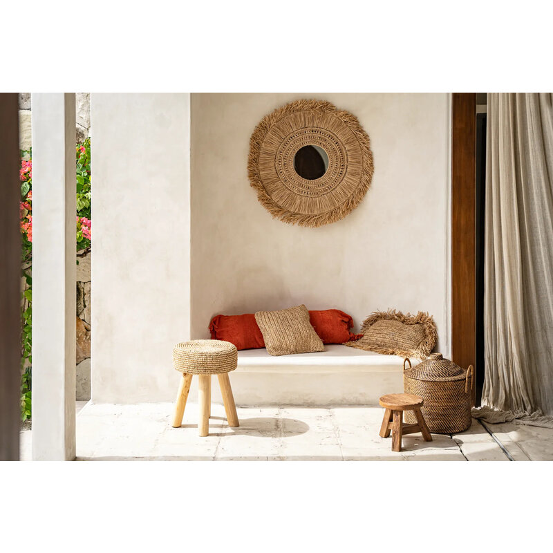 Bazar Bizar Colonial Handgrepen Mand - Naturel Bruin