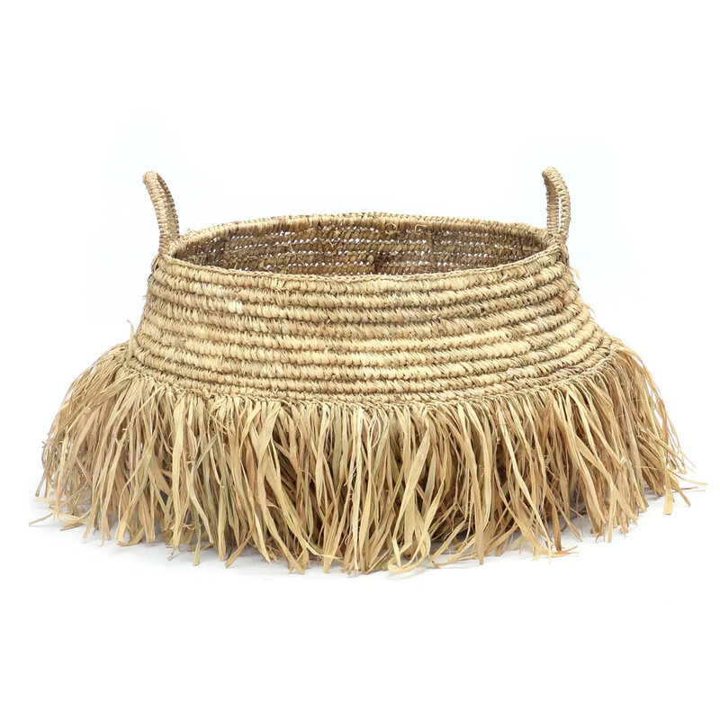 Bazar Bizar Raffia Deluxe Manden - Naturel - Groot