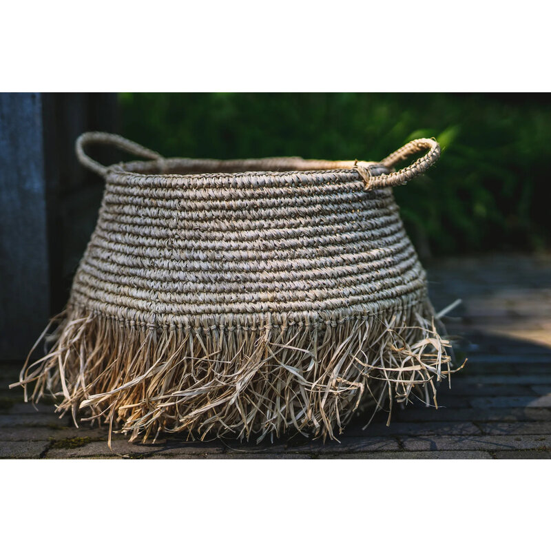 Bazar Bizar-collectie Raffia Deluxe Manden - Naturel - Groot