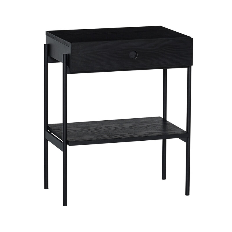 Hübsch-collectie Noir Bedside Table Black