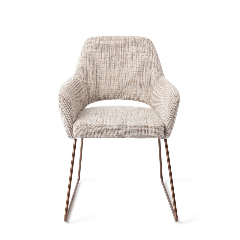 Jesper Home-collectie Yanai Caramel Grid Eetkamerstoel - Slide Rose