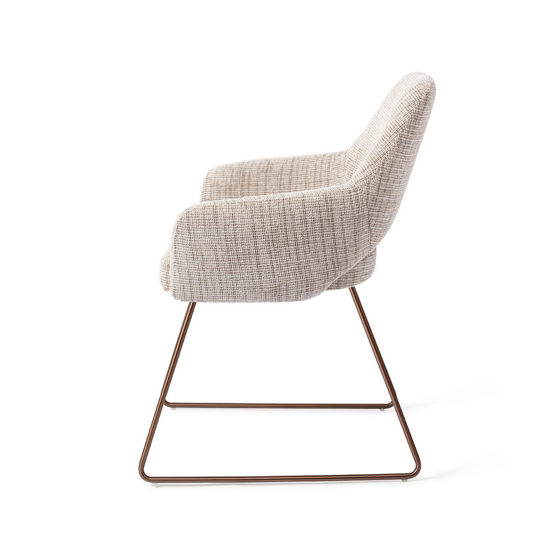 Jesper Home-collectie Yanai Caramel Grid Eetkamerstoel - Slide Rose