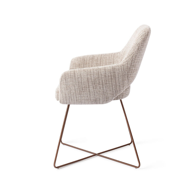 Jesper Home Yanai Caramel Grid Eetkamerstoel - Cross Rose
