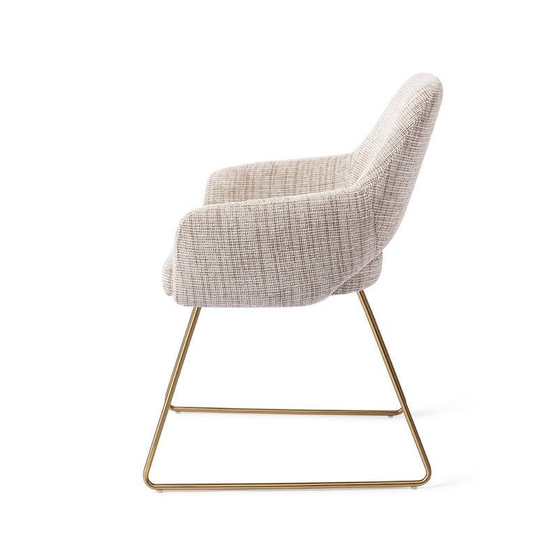 Jesper Home Yanai Caramel Grid Eetkamerstoel - Slide Gold