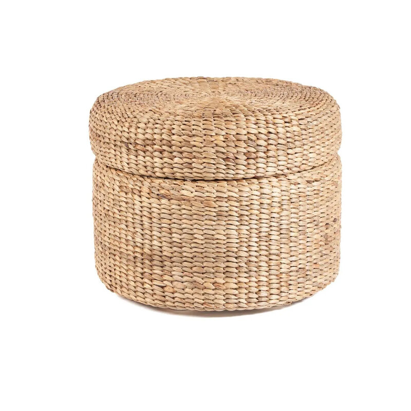 Bazar Bizar-collectie Cirkelvormige Opbergpoef - Naturel