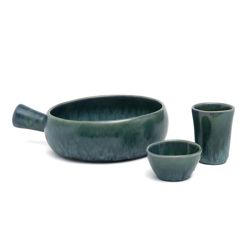 Bazar Bizar The Aqua Casserole with handle - Set of 4