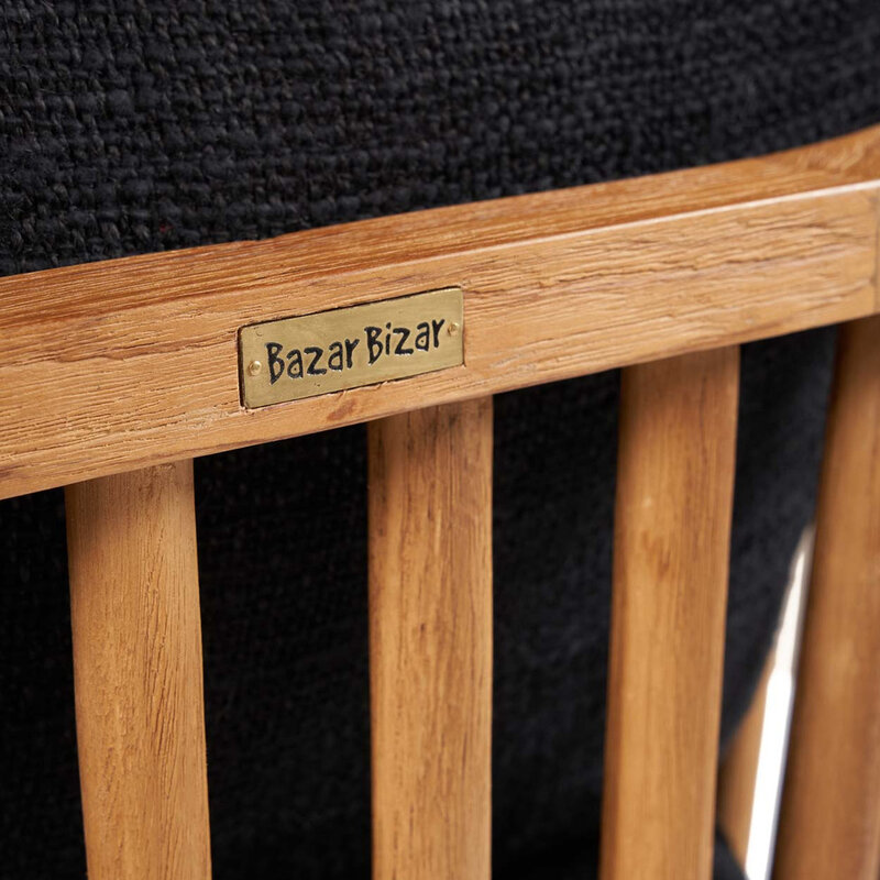 Bazar Bizar Malawi Eenzitsbank - Naturel Zwart