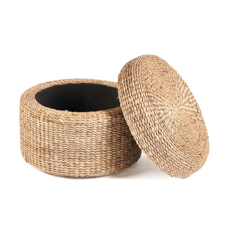 Bazar Bizar-collectie Cirkelvormige Opbergpoef - Naturel