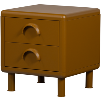 WOOOD Rune Chest of Drawers/Bedside Table 2 Drawers Metal Honey Yellow