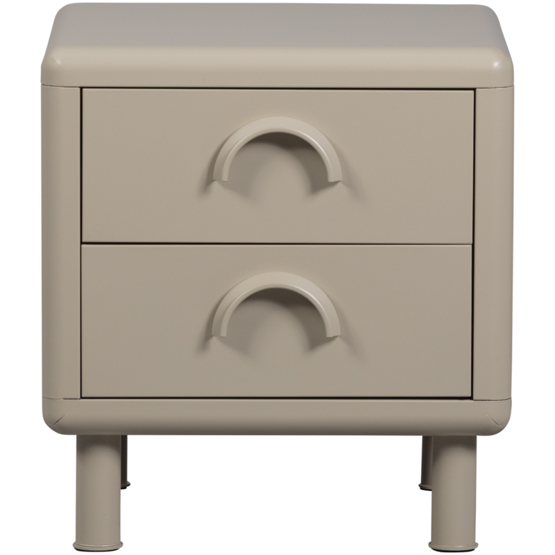 WOOOD-collectie Rune Ladekast/Nachtkastje 2 Lades Metaal Zand