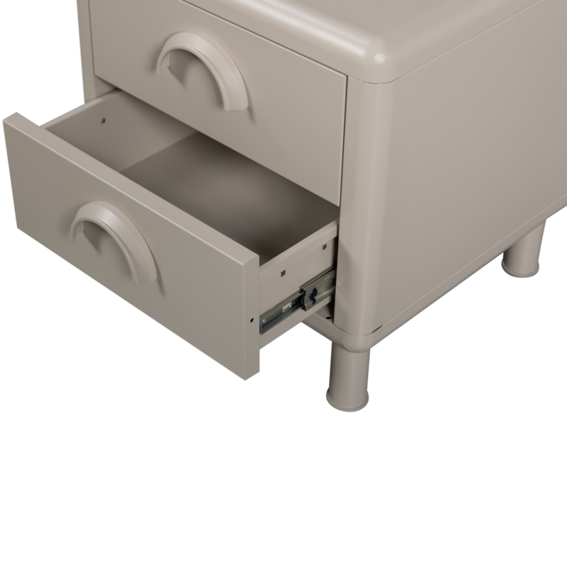 WOOOD-collectie Rune Chest of Drawers/Bedside Table 2 Drawers Metal Sand
