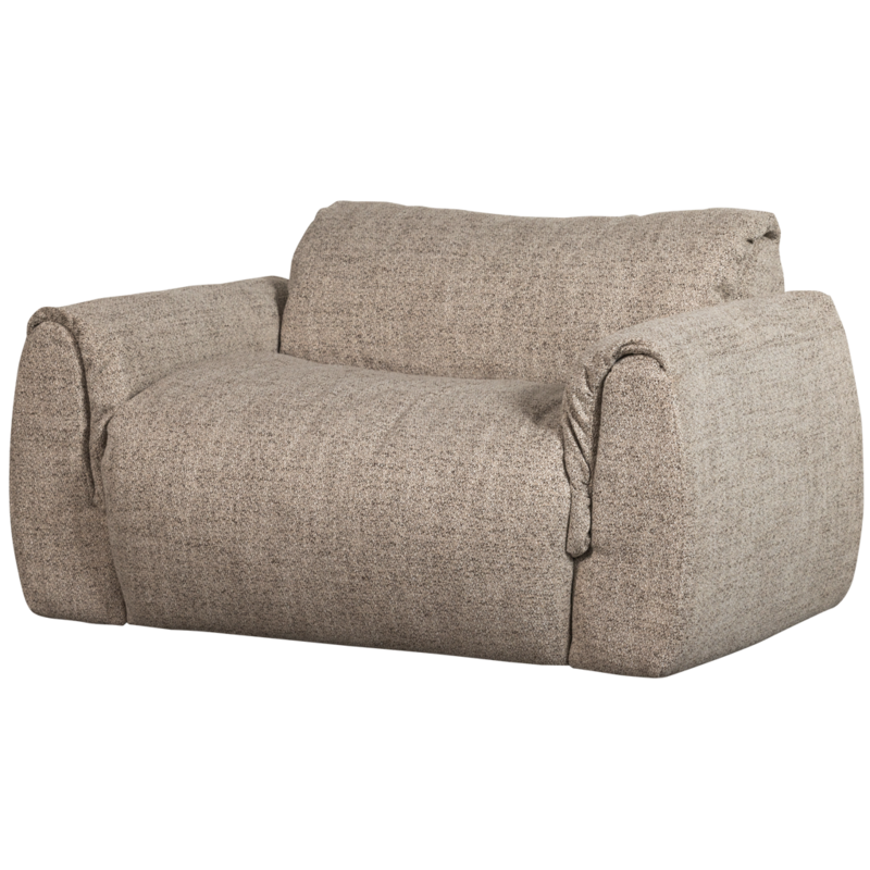 WOOOD-collectie Baggy Loveseat Geweven Stof Bruin Melange