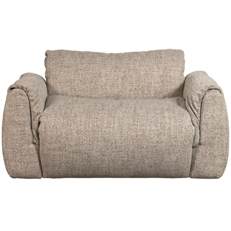 WOOOD-collectie Baggy Loveseat Geweven Stof Bruin Melange