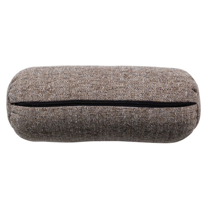 WOOOD-collectie Baggy Rolkussen 50X dia 23Cm Geweven Stof Bruin Melange