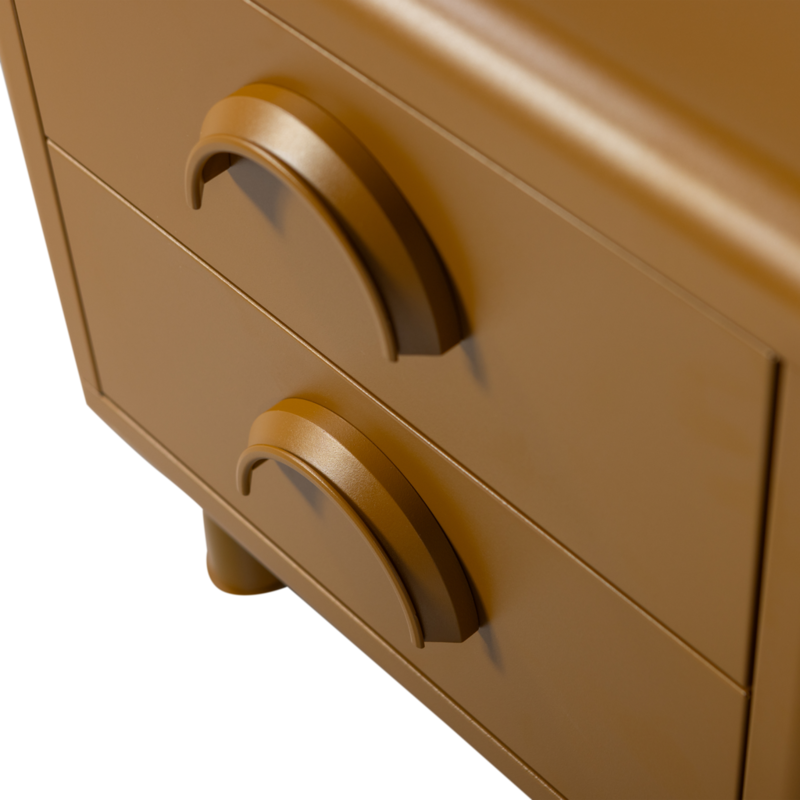 WOOOD-collectie Rune Chest of Drawers/Bedside Table 2 Drawers Metal Honey Yellow