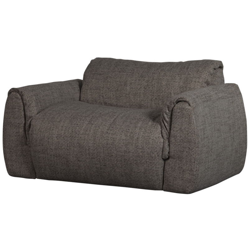 WOOOD-collectie Baggy Loveseat Geweven Stof Warmgrijs Melange