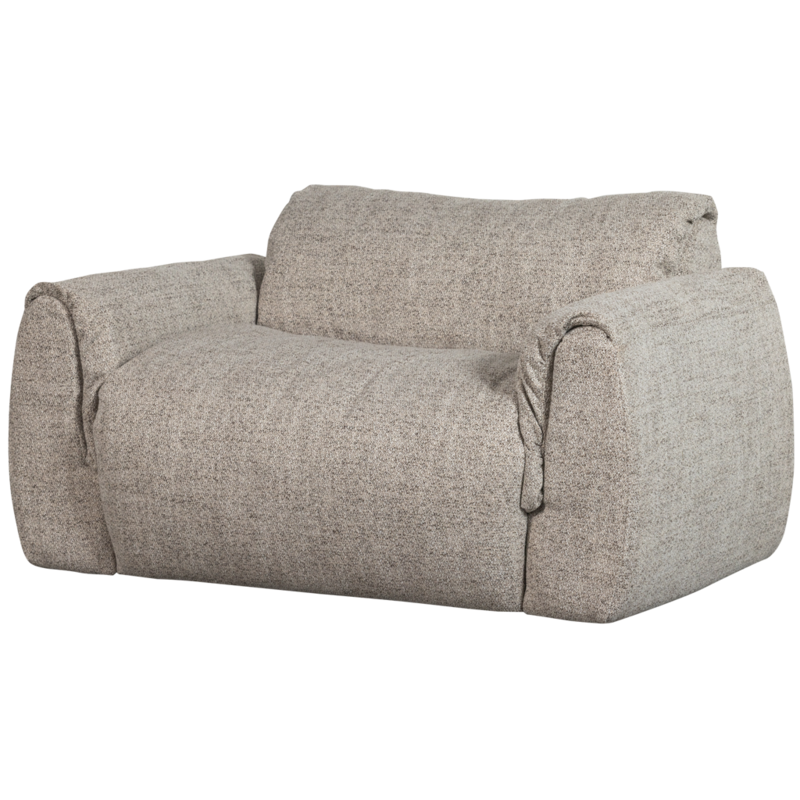 WOOOD-collectie Baggy Loveseat Geweven Stof Naturel Melange