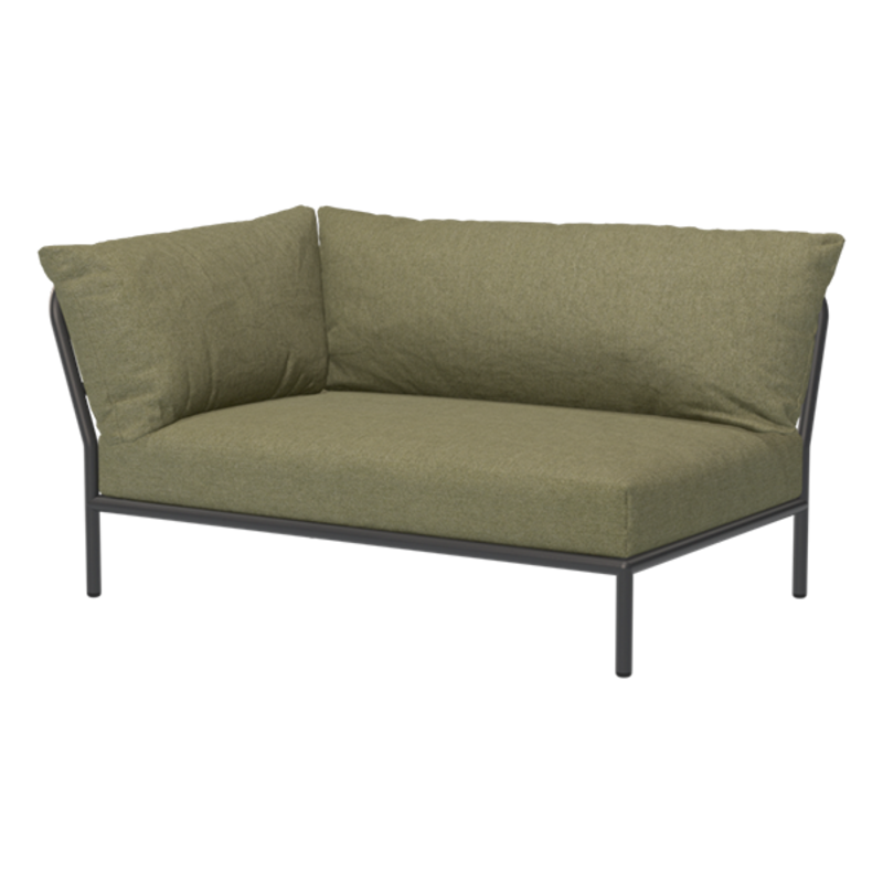Houe-collectie LEVEL 2 hoek links Leaf met metalen frame in Dark grey