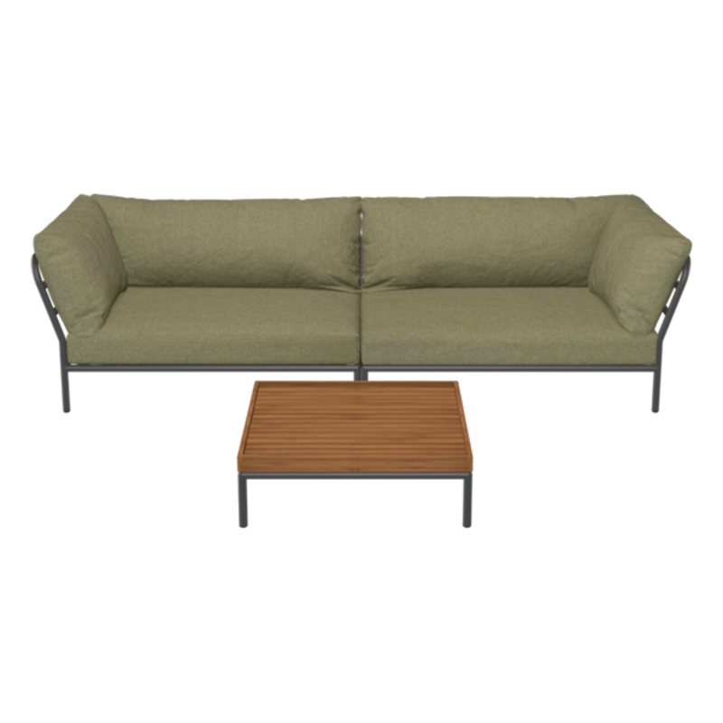 Houe-collectie LEVEL 2 hoek links Leaf met metalen frame in Dark grey