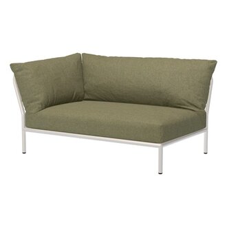 Houe LEVEL 2 hoek links Leaf met metalen frame in Muted white