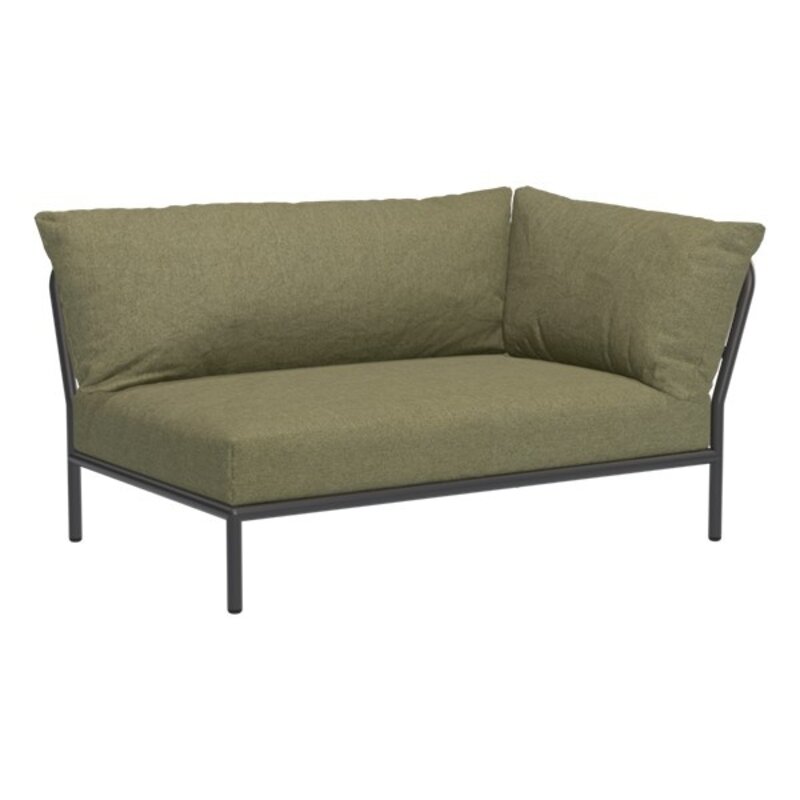 Houe-collectie LEVEL 2 hoek rechts Leaf met metalen frame in Dark grey