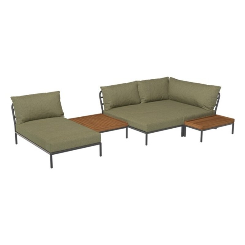 Houe-collectie LEVEL 2 hoek rechts Leaf met metalen frame in Dark grey