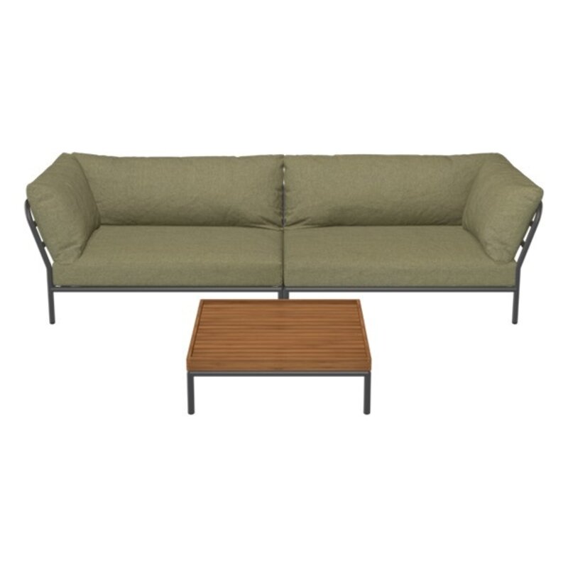 Houe-collectie LEVEL 2 hoek rechts Leaf met metalen frame in Dark grey