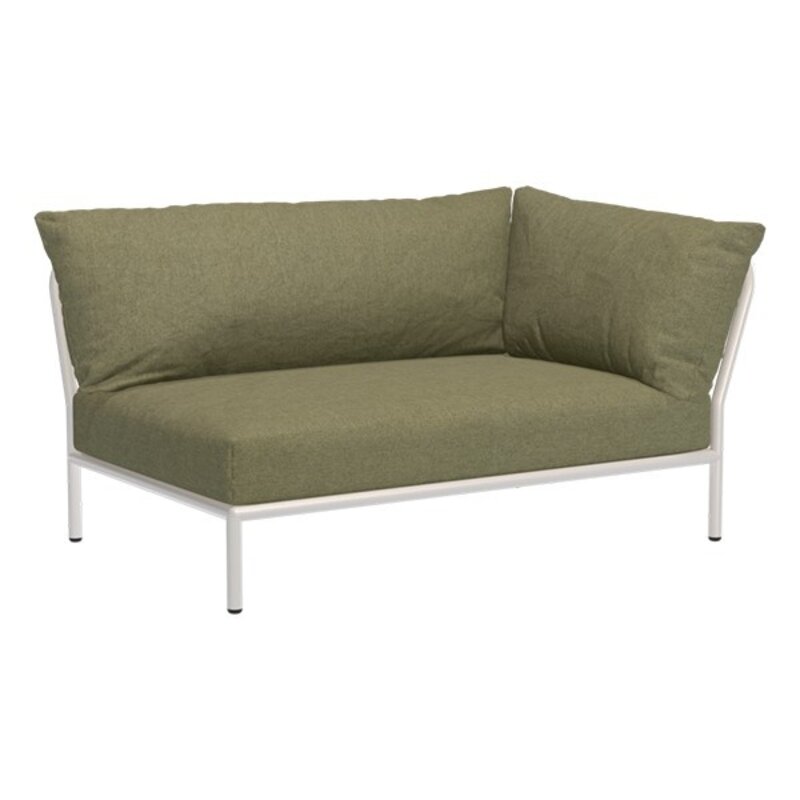 Houe-collectie LEVEL 2 hoek rechts Leaf met metalen frame in Muted white