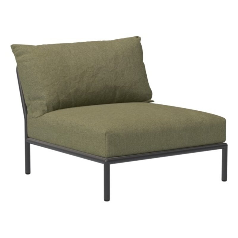 Houe-collectie LEVEL 2 stoel Leaf met Dark grey metalen frame