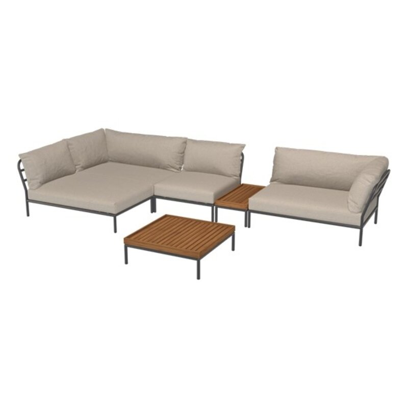 Houe-collectie LEVEL 2 stoel Ash met Dark grey metalen frame