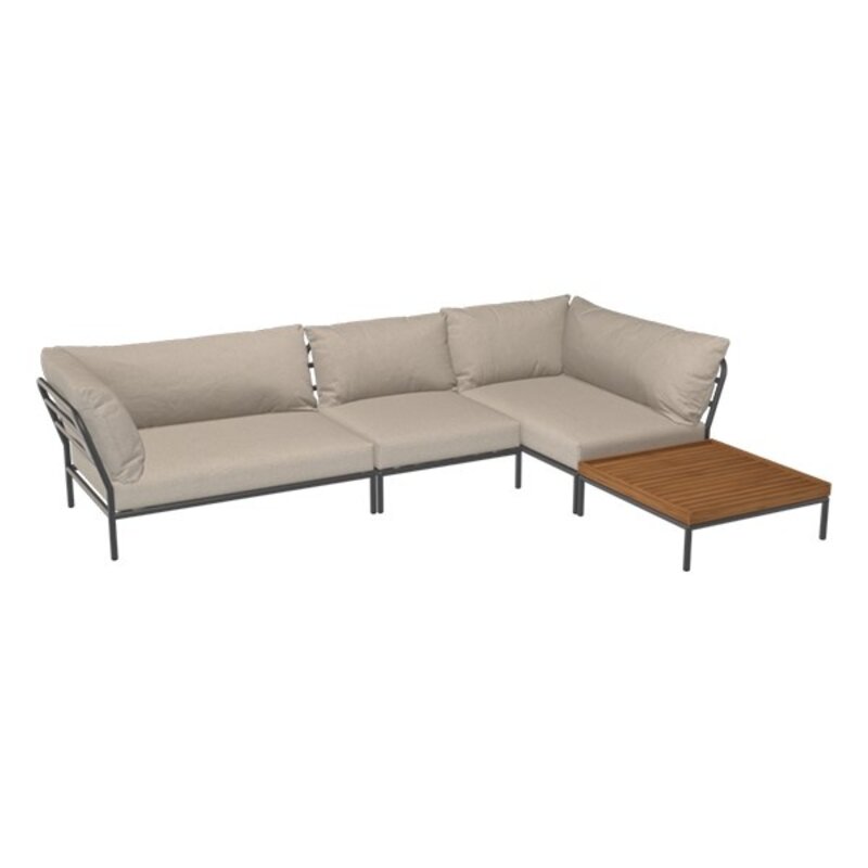 Houe-collectie LEVEL 2 stoel Ash met Dark grey metalen frame