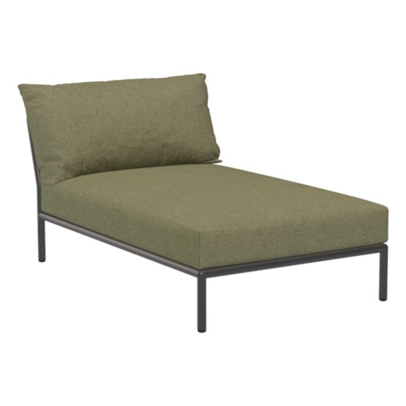Houe-collectie LEVEL 2 Chaiselong Leaf met Dark grey metalen frame