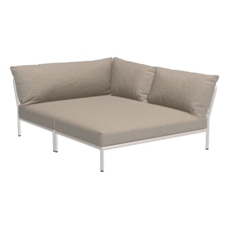 Houe-collectie LEVEL 2 Cozy hoek rechts Ash met Muted white metalen frame