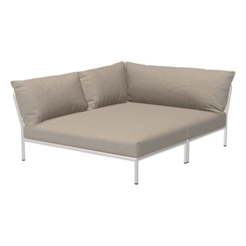 Houe-collectie LEVEL 2 Cozy hoek links Ash met Muted white metalen frame